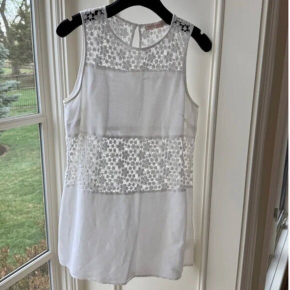 Tory Burch Floral Cut-Out Linen/Cotton Shift Dress in Size Medium - Picture 6 of 10